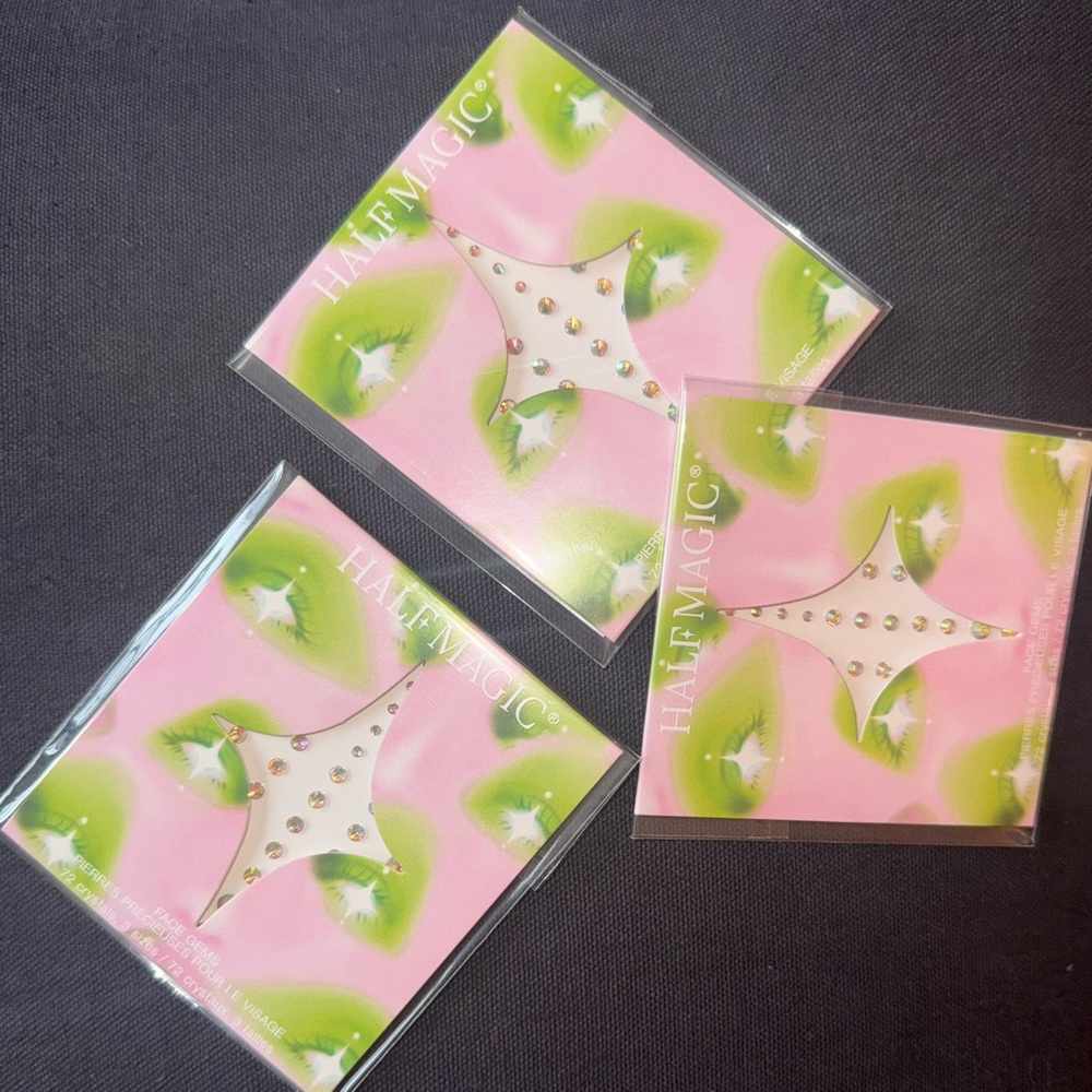 3 Packs Unopened of Half Magic Face Gems in ‘Iridescent Sparkle’